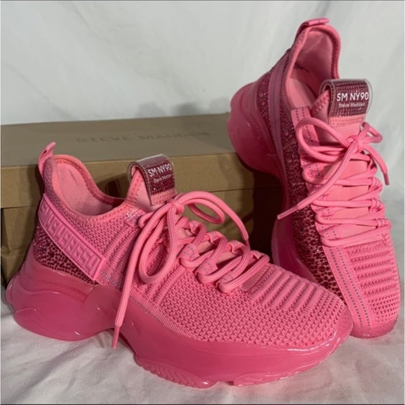 Steve Madden Maxima Hot Pink Rhinestone Shoes New With Box Womans - Picture 3 of 6